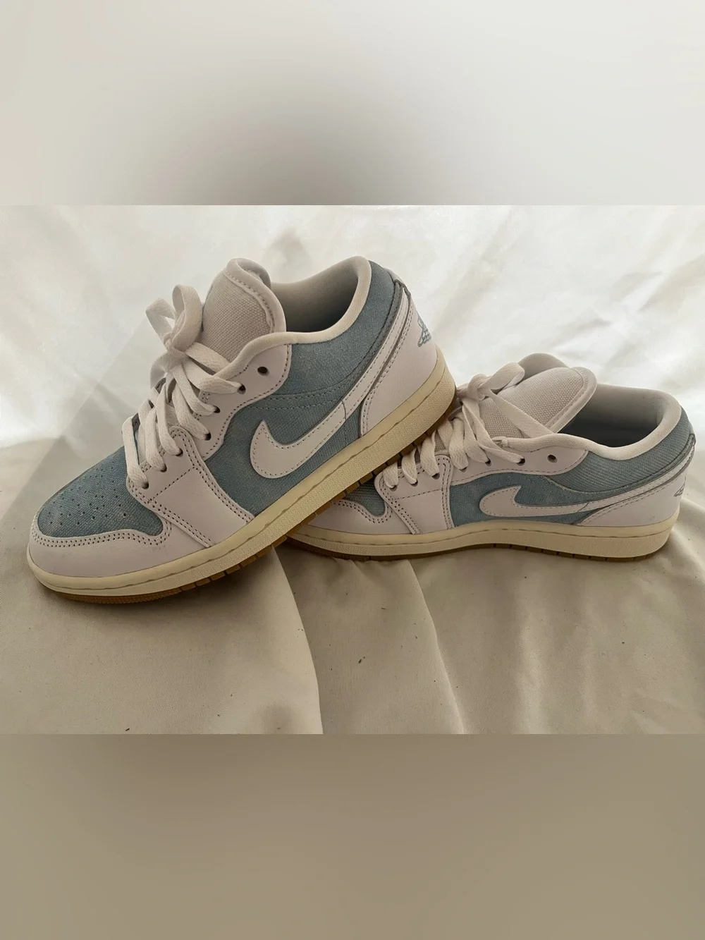 Nike Women’s Air Jordan 1 Low SE - denim/white/gum bottom/gold tip laces
